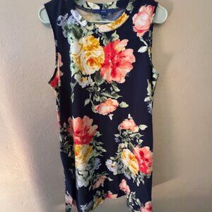 Blue floral summer sleeveless dress